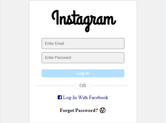 Instagram Landing Page